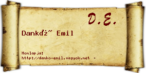Dankó Emil névjegykártya